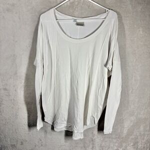 Athleta Long Sleeve Shirt Size XL White Stretch Athleisure Casual
